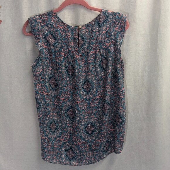 Loft Size Small Teal and Pink Paisley Tunic - Picture 14 of 14